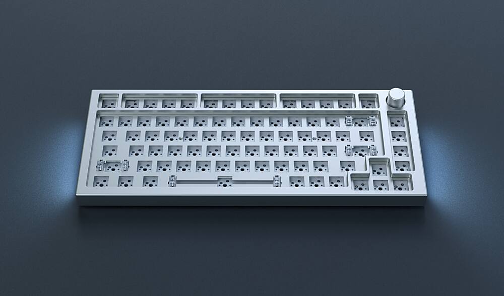 Alt View 16. Glorious - GMMK Pro Barebone High Profile Gasket Mounted RGB 75% Wired Mechanical Keyboard - White.
