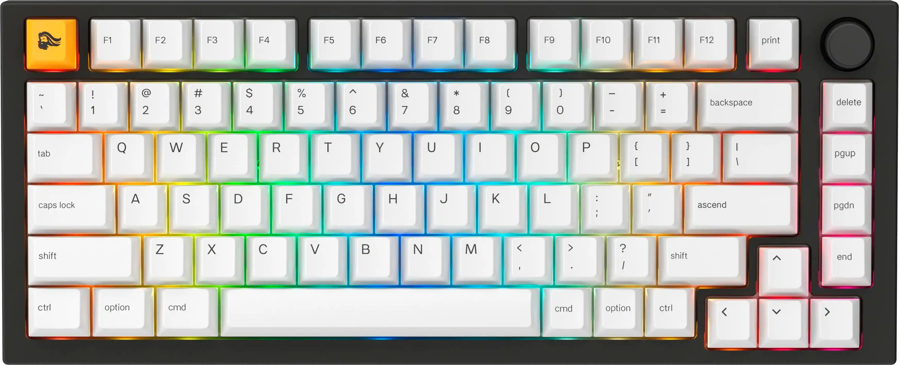 Front. Glorious - GMMK PRO Prebuilt 75% Wired Mechanical Keyboard - Black.