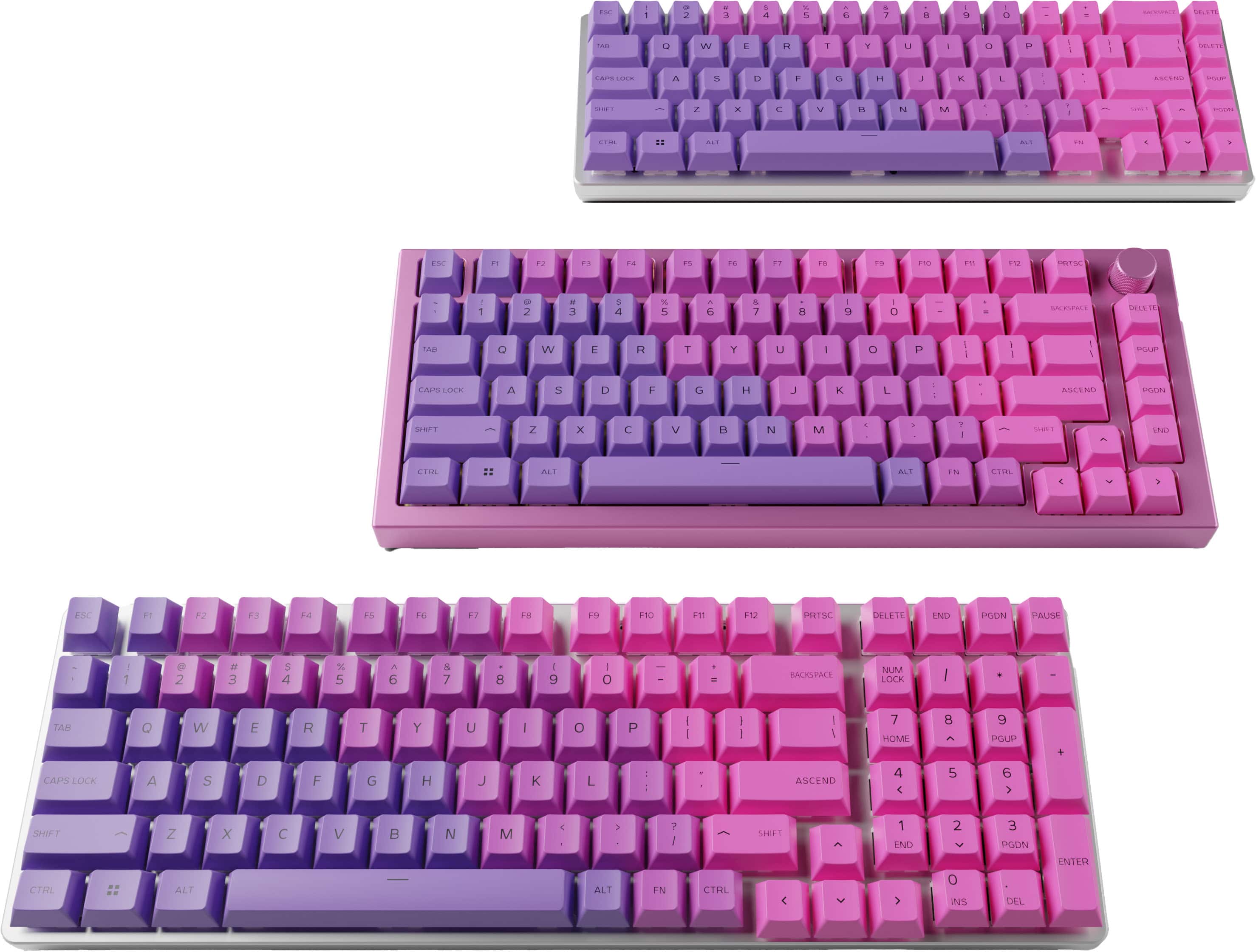 Alt View 11. Glorious - GPBT Dye Sublimated Keycaps 114 Keycap Set for 100% 85% 80% TKL 60% Compact 75% Mechanical Keyboards - Nebula.