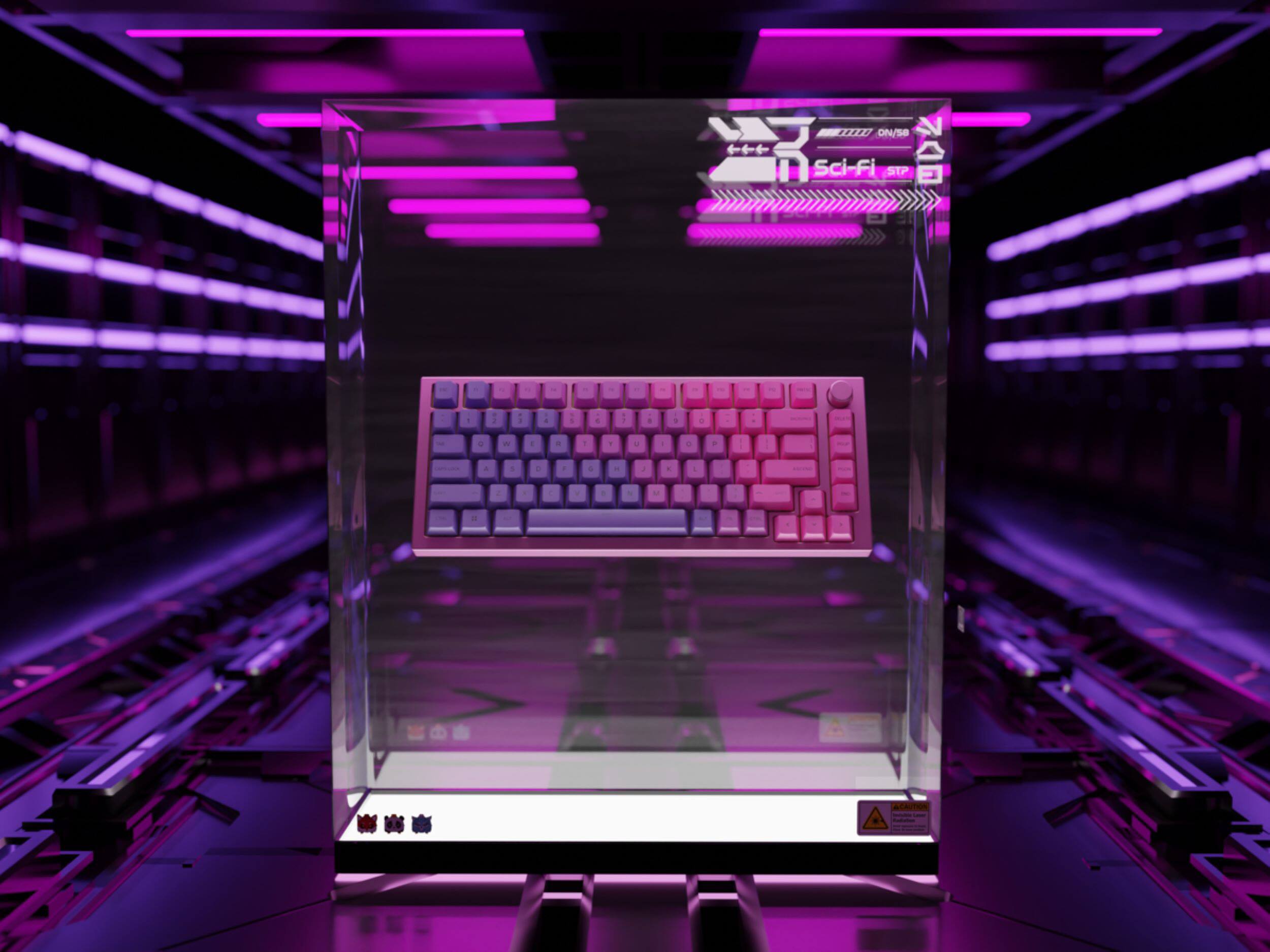 Alt View 14. Glorious - GPBT Dye Sublimated Keycaps 114 Keycap Set for 100% 85% 80% TKL 60% Compact 75% Mechanical Keyboards - Nebula.