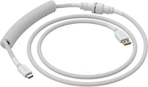 Glorious - Coiled USB-C Artisan Braided Keyboard Cable for Mechanical Gaming Keyboards - White