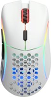 Glorious - Model D Wireless Optical Honeycomb RGB Gaming Mouse - Matte White - Front_Zoom