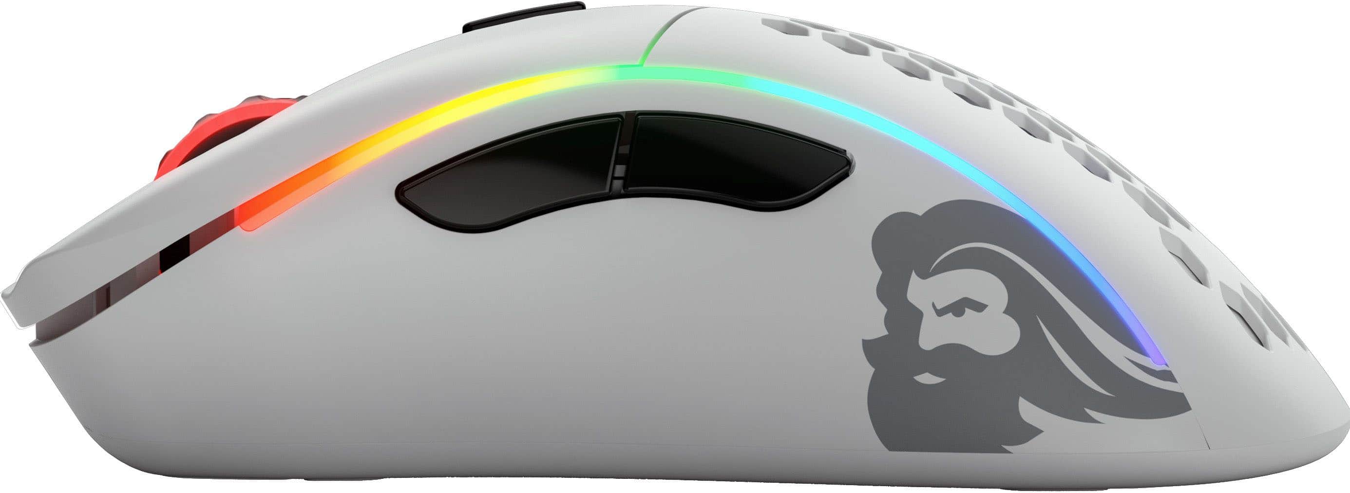Alt View 11. Glorious - Model D Wireless Optical Honeycomb RGB Gaming Mouse - Matte White.