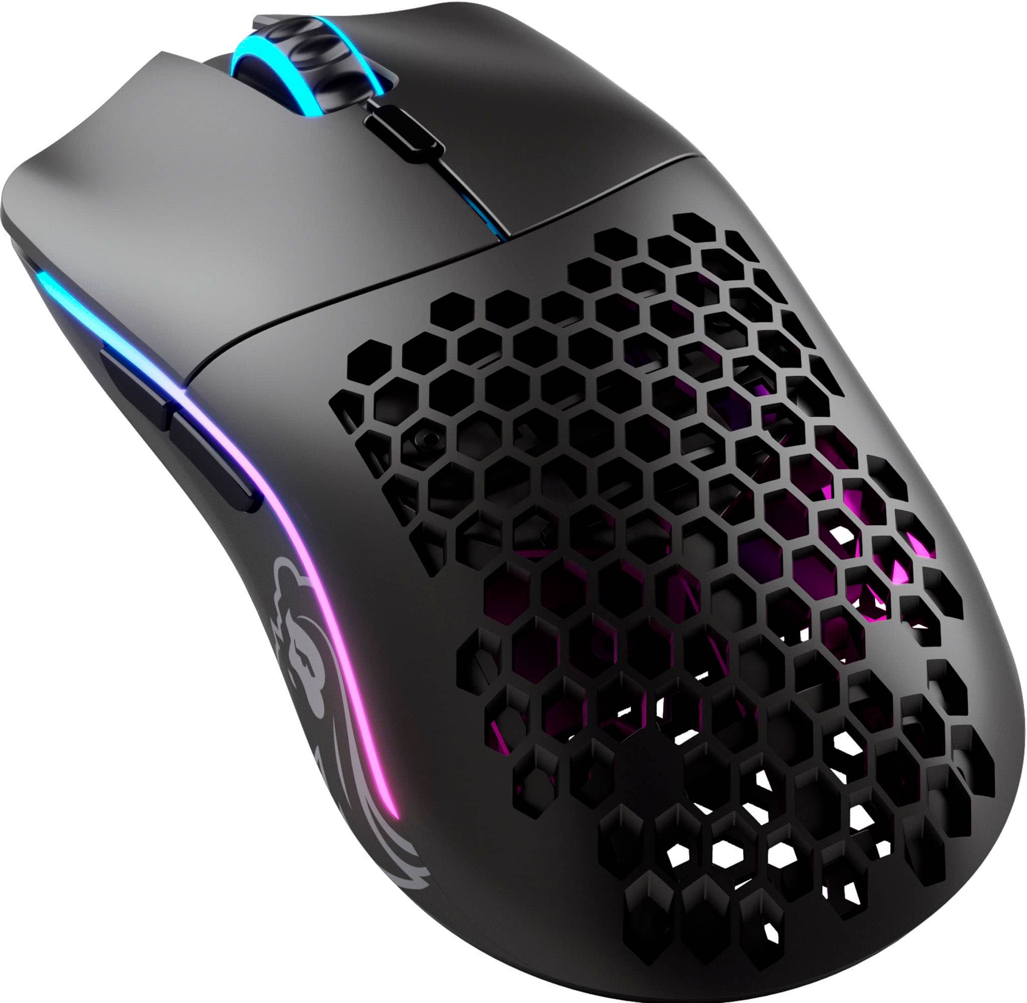 Alt View 12. Glorious - Glorious - Model O Minus Wireless Optical Honeycomb RGB Gaming Mouse - Matte Black.