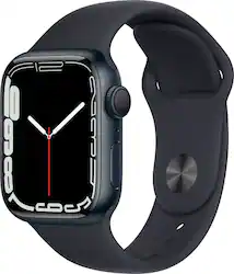 Apple Geek Squad Certified Refurbished Watch Series 7 (GPS) 41mm Aluminum Case with Midnight Sport Band - Midnight - (2021) - Angle_Zoom