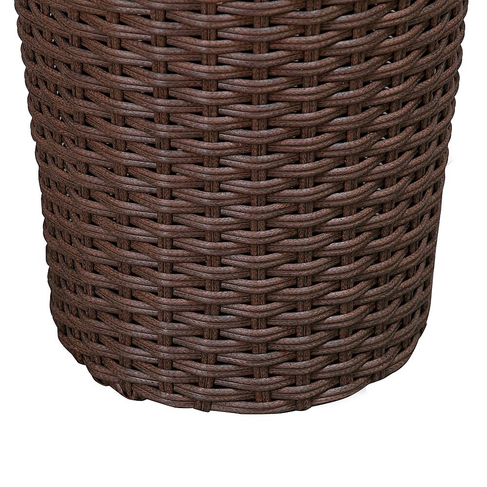 Alt View 3. Patio Sense - Round Wicker Noah Planter 2-Piece Set - Mocha.