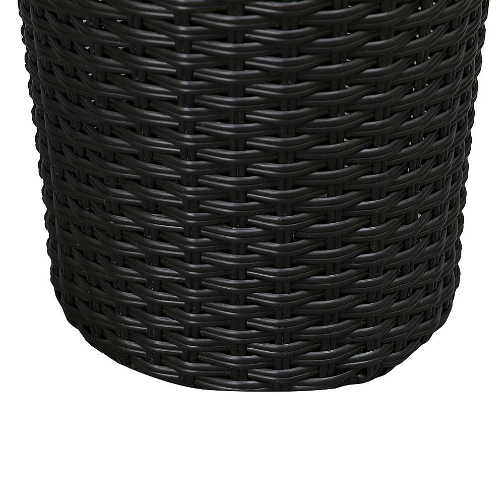 Alt View 3. Patio Sense - Round Wicker Noah Planter 2-Piece Set - Black.
