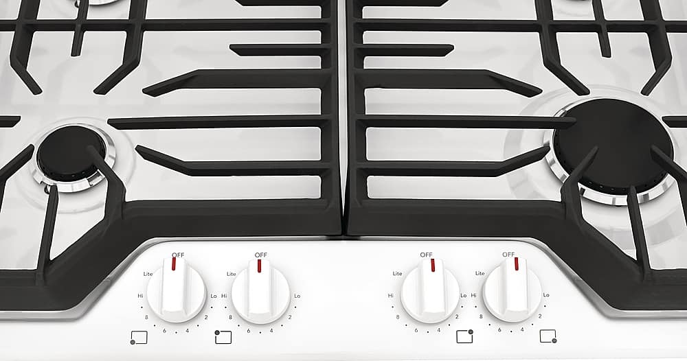 Alt View 12. Frigidaire - 30" Built-In Gas Cooktop - White.
