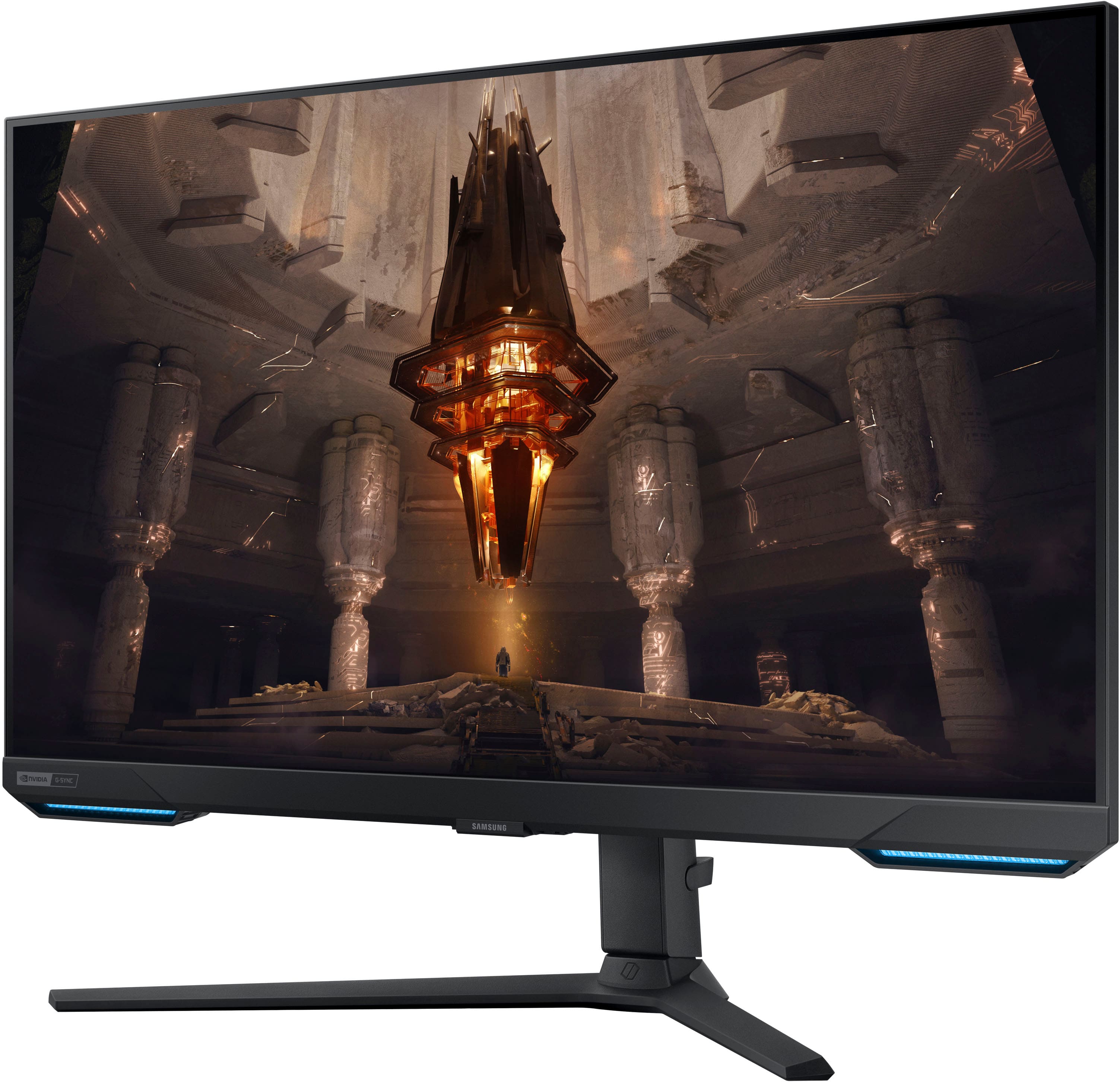 Alt View 11. Samsung - Odyssey G7 28” 4K UHD IPS AMD FreeSync Premium Pro & G-Sync Compatible Smart 144Hz 1ms Gaming Monitor - Black.