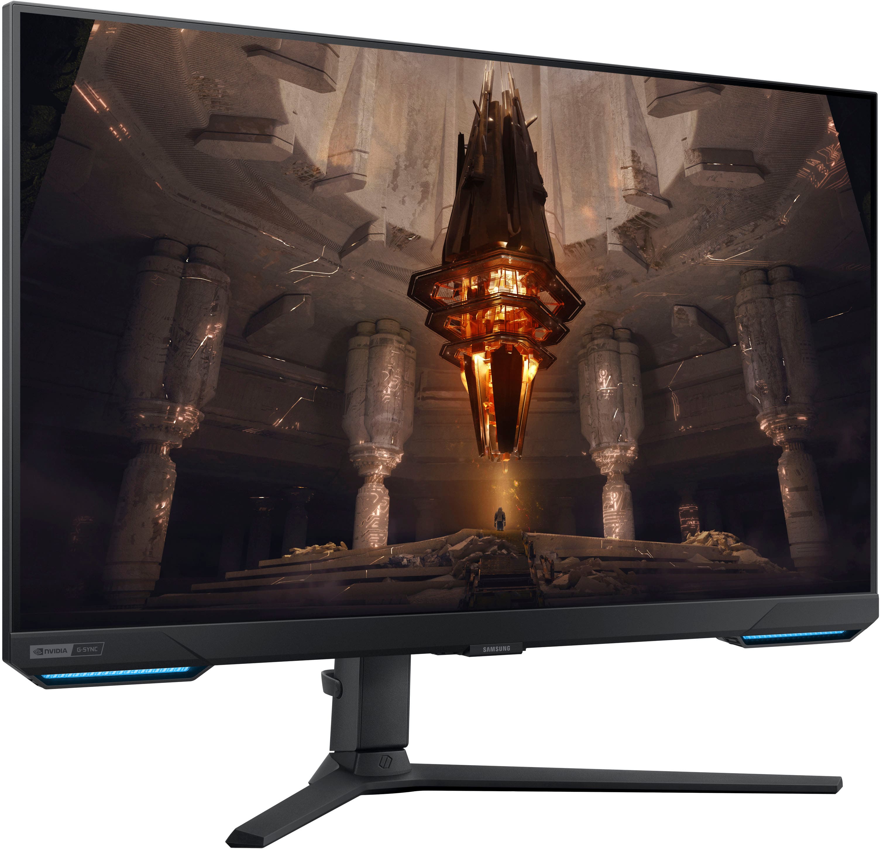 Alt View 12. Samsung - Odyssey G7 28” 4K UHD IPS AMD FreeSync Premium Pro & G-Sync Compatible Smart 144Hz 1ms Gaming Monitor - Black.