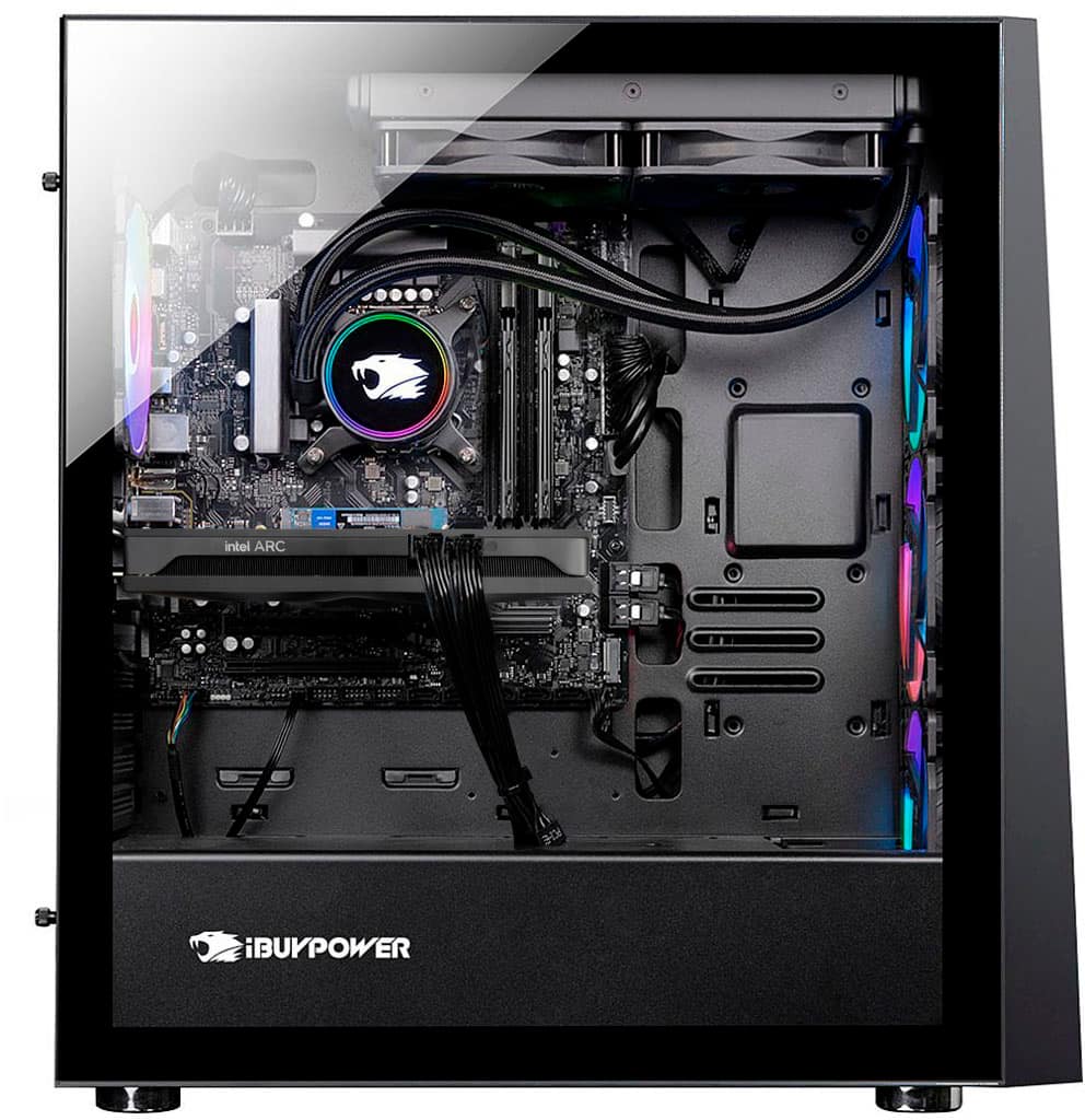 Angle. iBUYPOWER - SlateHako2120i Gaming Desktop - Intel i7-12700 - 16GB DDR4 Memory - Intel Arc A750 8GB Graphics - 1TB HDD + 500GB SSD - Black.