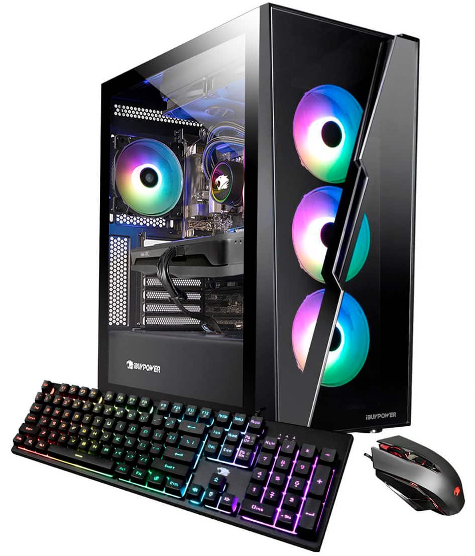 Front. iBUYPOWER - SlateHako2120i Gaming Desktop - Intel i7-12700 - 16GB DDR4 Memory - Intel Arc A750 8GB Graphics - 1TB HDD + 500GB SSD - Black.