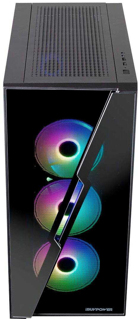 Alt View 2. iBUYPOWER - SlateHako2120i Gaming Desktop - Intel i7-12700 - 16GB DDR4 Memory - Intel Arc A750 8GB Graphics - 1TB HDD + 500GB SSD - Black.