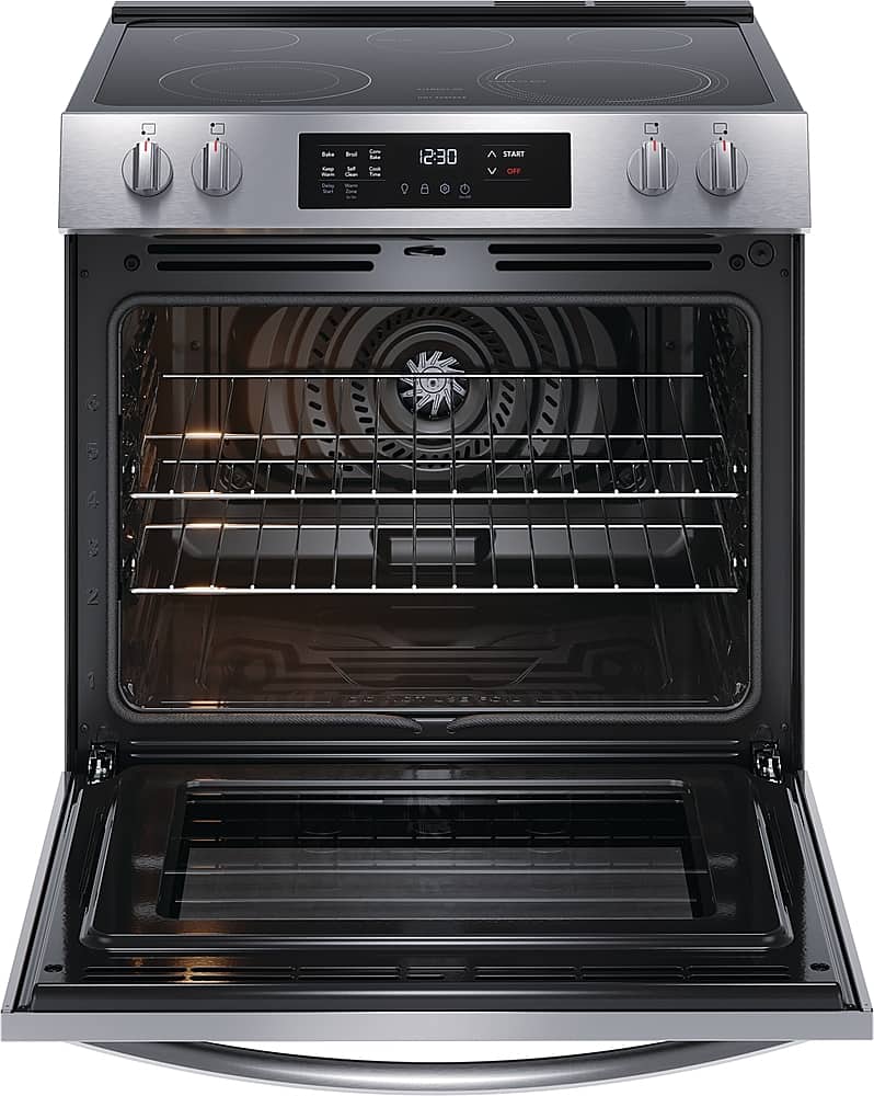 Alt View 2. Frigidaire - 5.3 Cu. Ft. Freestanding Electric Range with Convection Bake - Stainless Steel.