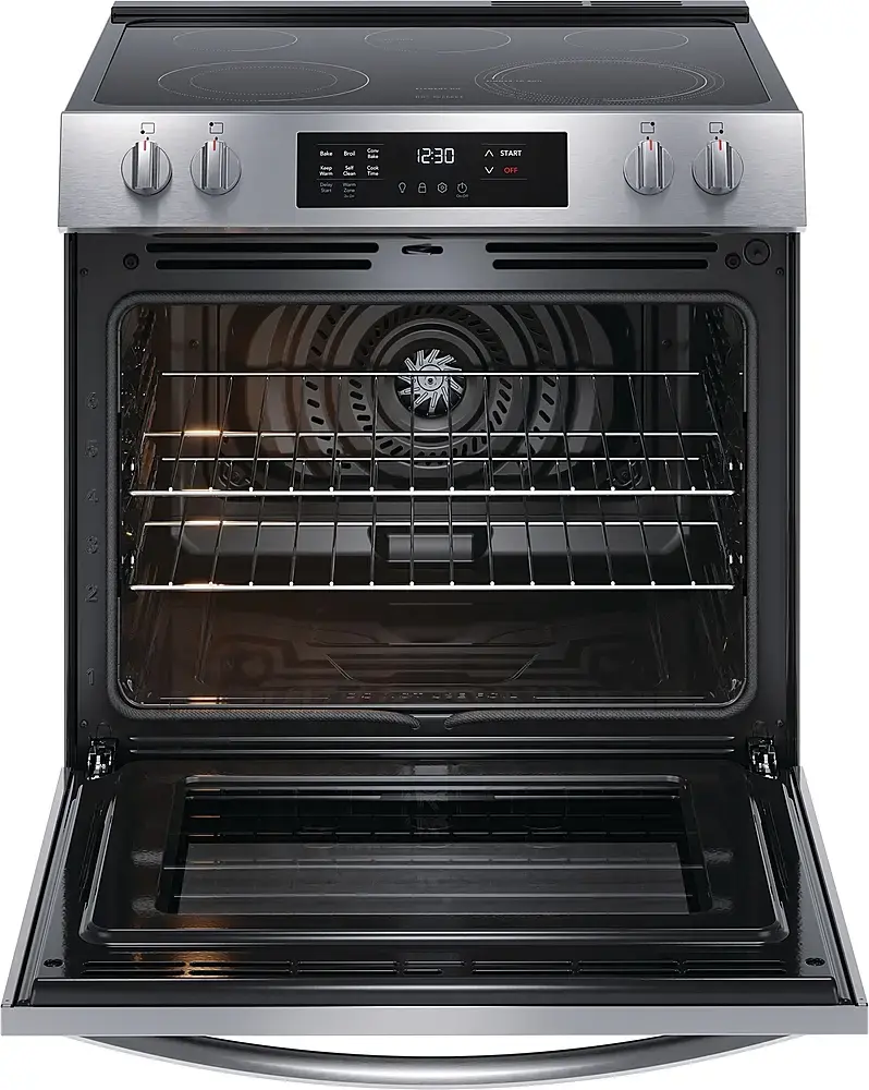 Alt View 2. Frigidaire - 5.3 Cu. Ft. Freestanding Electric Range with Convection Bake - Stainless Steel.