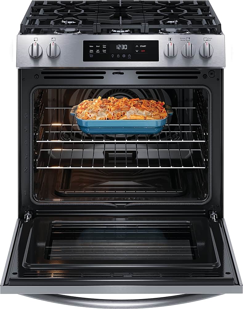 Angle. Frigidaire - 30'' Front Control Gas Range - Stainless Steel.