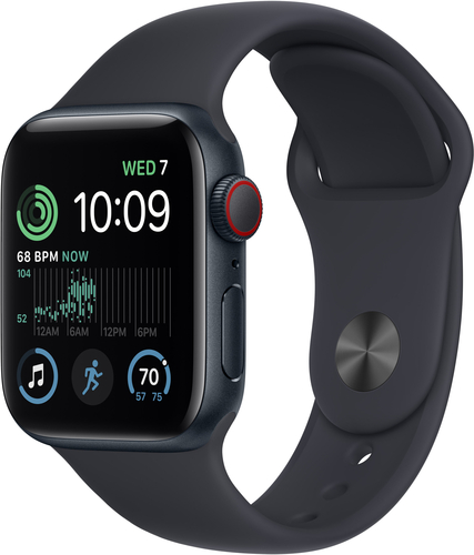 

Apple Watch SE 2nd Generation (GPS + Cellular) 40mm Aluminum Case with Midnight Sport Band - M/L - Midnight (AT&T)