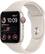 Front. Apple - Apple Watch SE 2nd Generation (GPS + Cellular) 44mm Aluminum Case with Starlight Sport Band - M/L - Starlight.