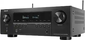 Front. Denon - AVR-S970H 90W 7 Ch Bluetooth Capable HDR Compatible with HEOS and Dolby Atmos 8K Ultra HD AV Home Theater Receiver - Black.