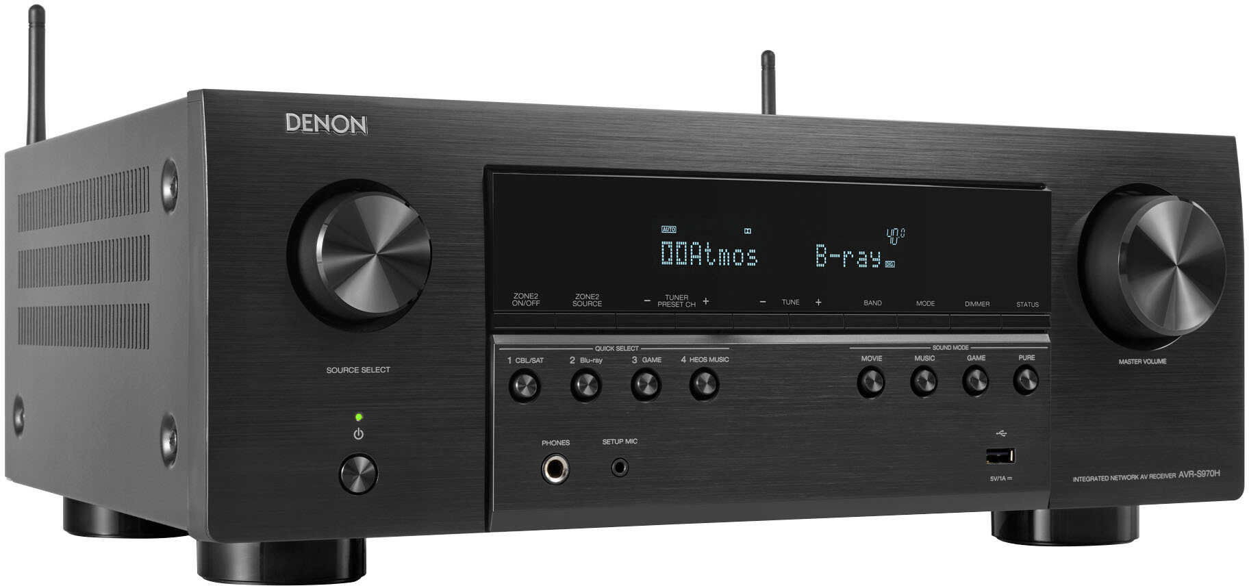  Denon AVR-S970H 8K Ultra HD 7.2 Channel (90Watt X 7) AV Receiver  2020 Model - Built for Gaming, Music Streaming, 3D Audio & Video, Alexa +  HEOS, Black : Electronics