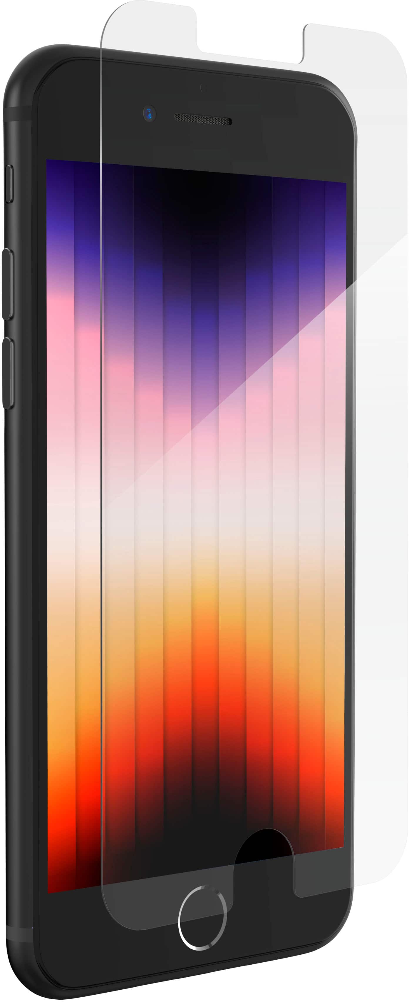 Angle. ZAGG - InvisibleShield Glass+ Defense Screen Protector for Apple iPhone SE (3rd & 2nd Gen)/8/7/6s/6 - Clear.