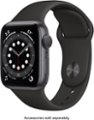 Front Zoom. Geek Squad Certified Refurbished Apple Watch Series 6 (GPS) 40mm Space Gray Aluminum Case with Black Sport Band - Space Gray.
