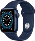 Geek Squad Certified Refurbished Apple Watch Series 6 (GPS) 40mm  Aluminum Case with Deep Navy Sport Band - Blue
