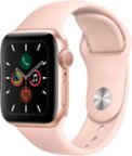 Geek Squad Certified Refurbished Apple Watch Series 5 (GPS) 40mm Gold Aluminum Case with Pink Sand Sport Band - Gold Aluminum