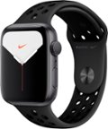 Geek Squad Certifid Refurbished Apple Watch Nike Series 5 (GPS) 44mm Aluminum Case with Anthracite/Black Nike Sport Band - Space Gray