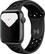 Front. Apple - Geek Squad Certifid Refurbished Apple Watch Nike Series 5 (GPS) 44mm Aluminum Case with Anthracite/Black Nike Sport Band - Space Gray.