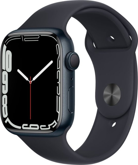 Geek Squad Refurbished Good - Apple Watch Series 7 (GPS) 45mm Aluminum Case with Midnight Sport Band - Midnight - (2021)