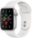 Front Zoom. Geek Squad Certified Refurbished Apple Watch Series 5 (GPS) 40mm Aluminum Case with White Sport Band - Silver Aluminum.