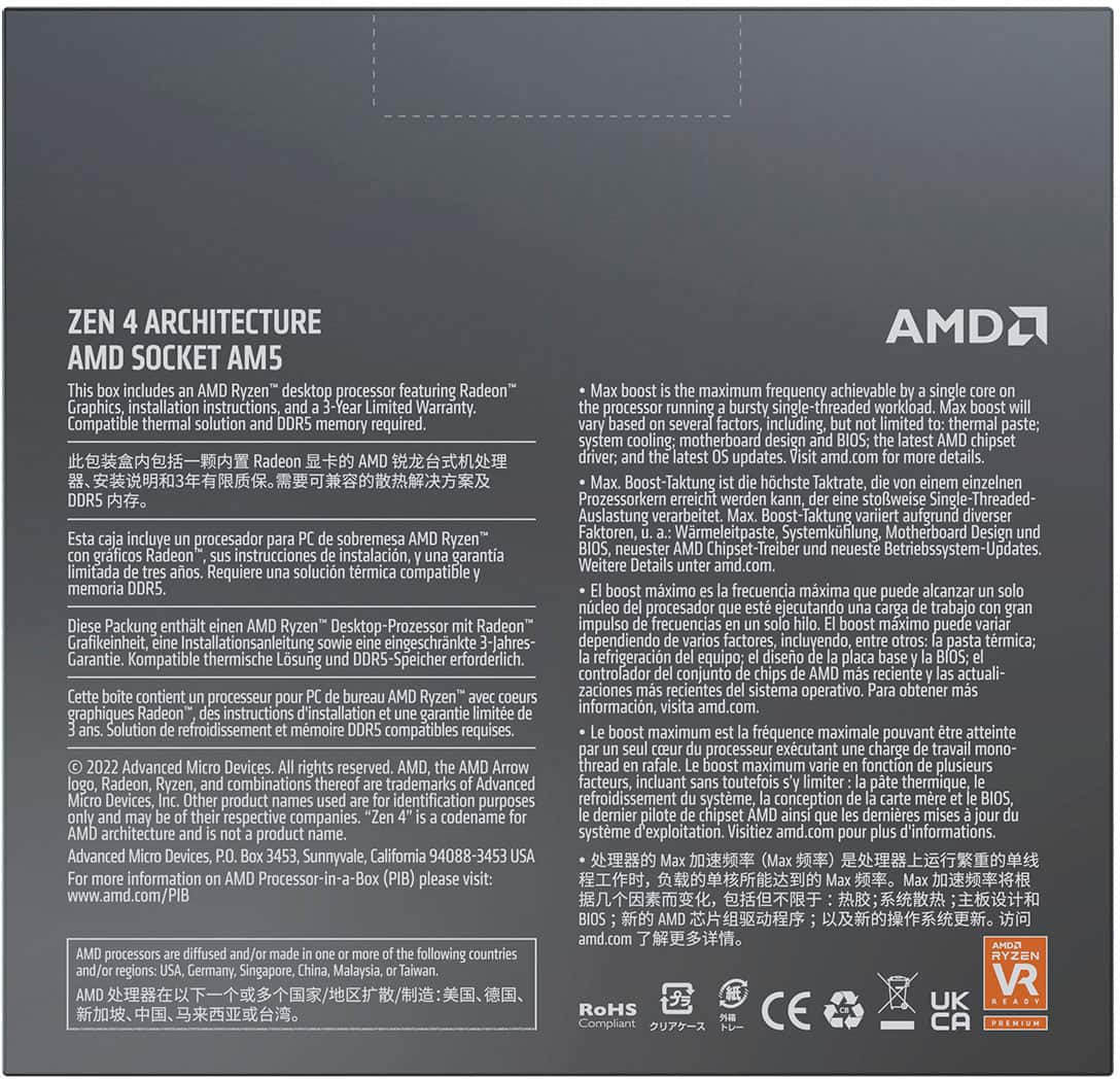 Alt View 11. AMD - Ryzen 9 7900X 12-core - 24-Thread 4.7 GHz (5.6 GHz Max Boost) Socket AM5 Desktop Processor - Silver.