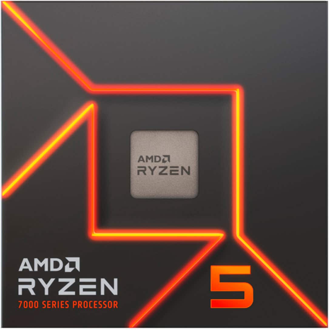 Alt View 1. AMD - Ryzen 5 7600X 6-core - 12-Thread 4.7GHz (5.3 GHz Max Boost) Socket AM5 Desktop Processor - Silver.