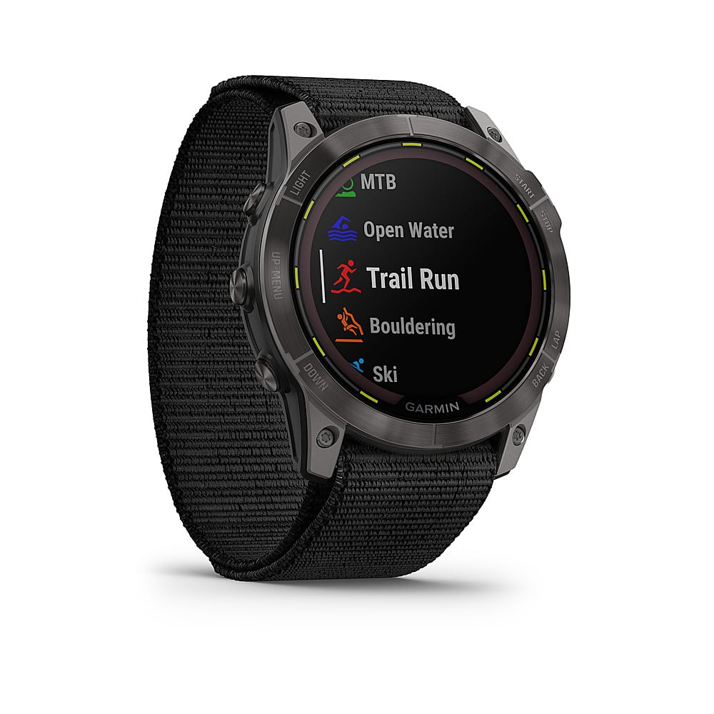 Angle. Garmin - Enduro 2 GPS Smartwatch 51mm Fiber-Reinforced Polymer with Titanium Rear Cover - Carbon Gray.