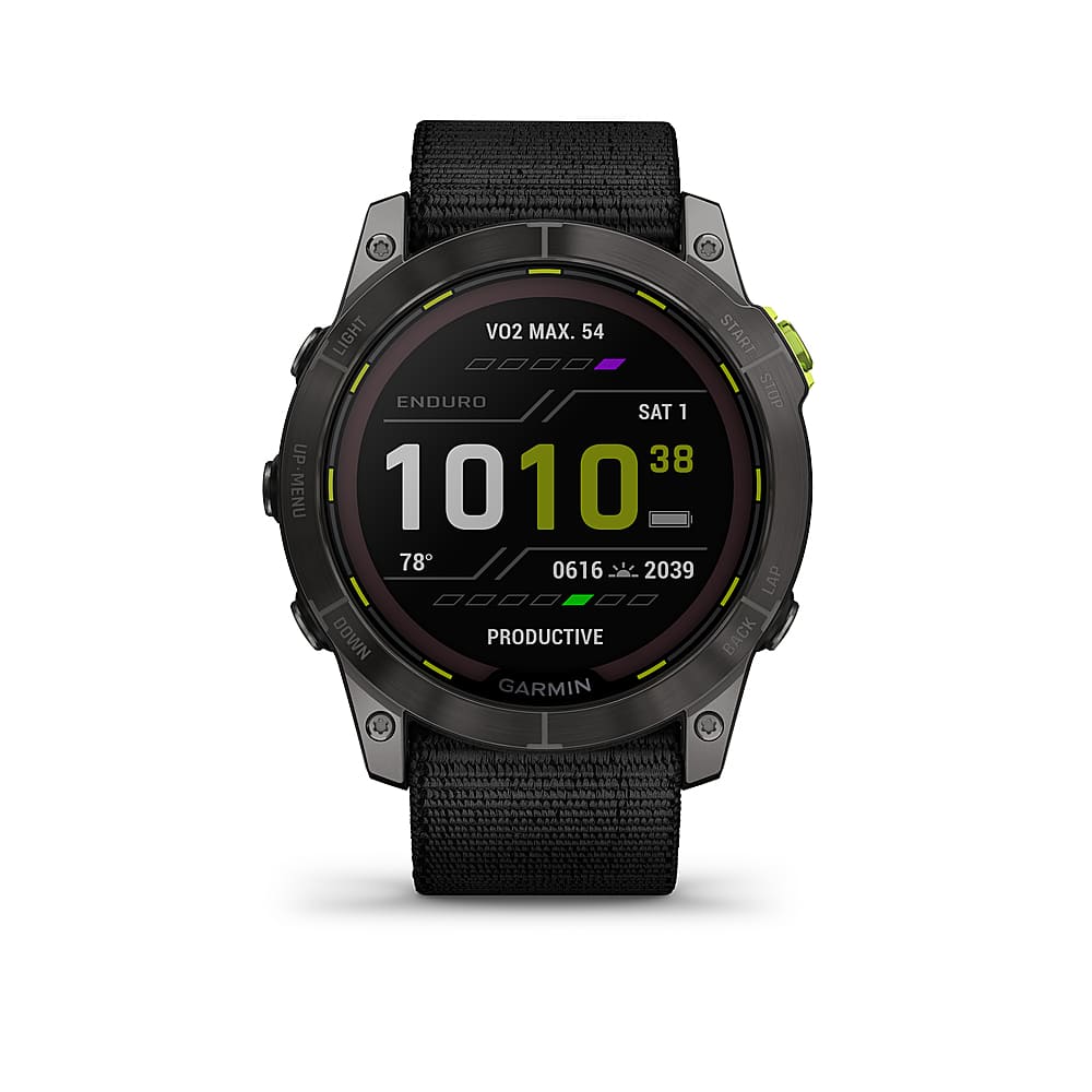 Front. Garmin - Enduro 2 GPS Smartwatch 51mm Fiber-Reinforced Polymer with Titanium Rear Cover - Carbon Gray.