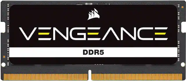 Front. CORSAIR - VENGEANCE 32GB (1x32GB) DDR5 4800MHz C40 SODIMM Laptop Memory - Black.