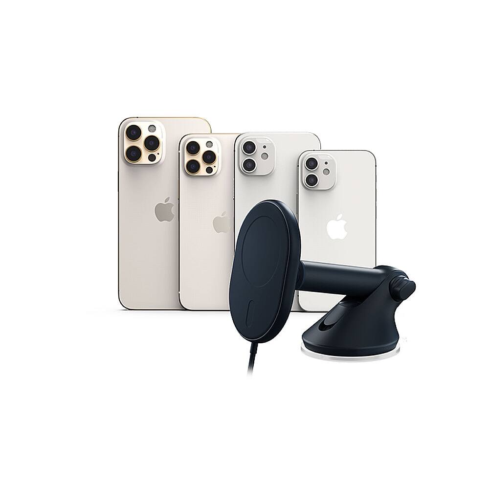 Alt View 11. iOttie - Velox MagSafe Compatible Magnetic Wireless Charging Dash & Windshield Mount - Dark Blue.