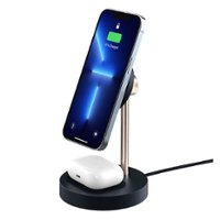 iOttie - Velox MagSafe Duo Magnetic Wireless Charging Stand (Adapter not included) - Dark Blue - Front_Zoom