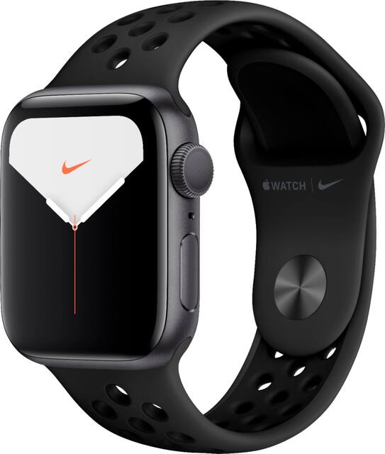 Geek Squad Certifid Refurbished Apple Watch Nike Series 5 GPS 40mm Aluminum Case with Anthracite Black Nike Sport Band Space Gray 2019 TI GSRF MX3T2LL A Best Buy