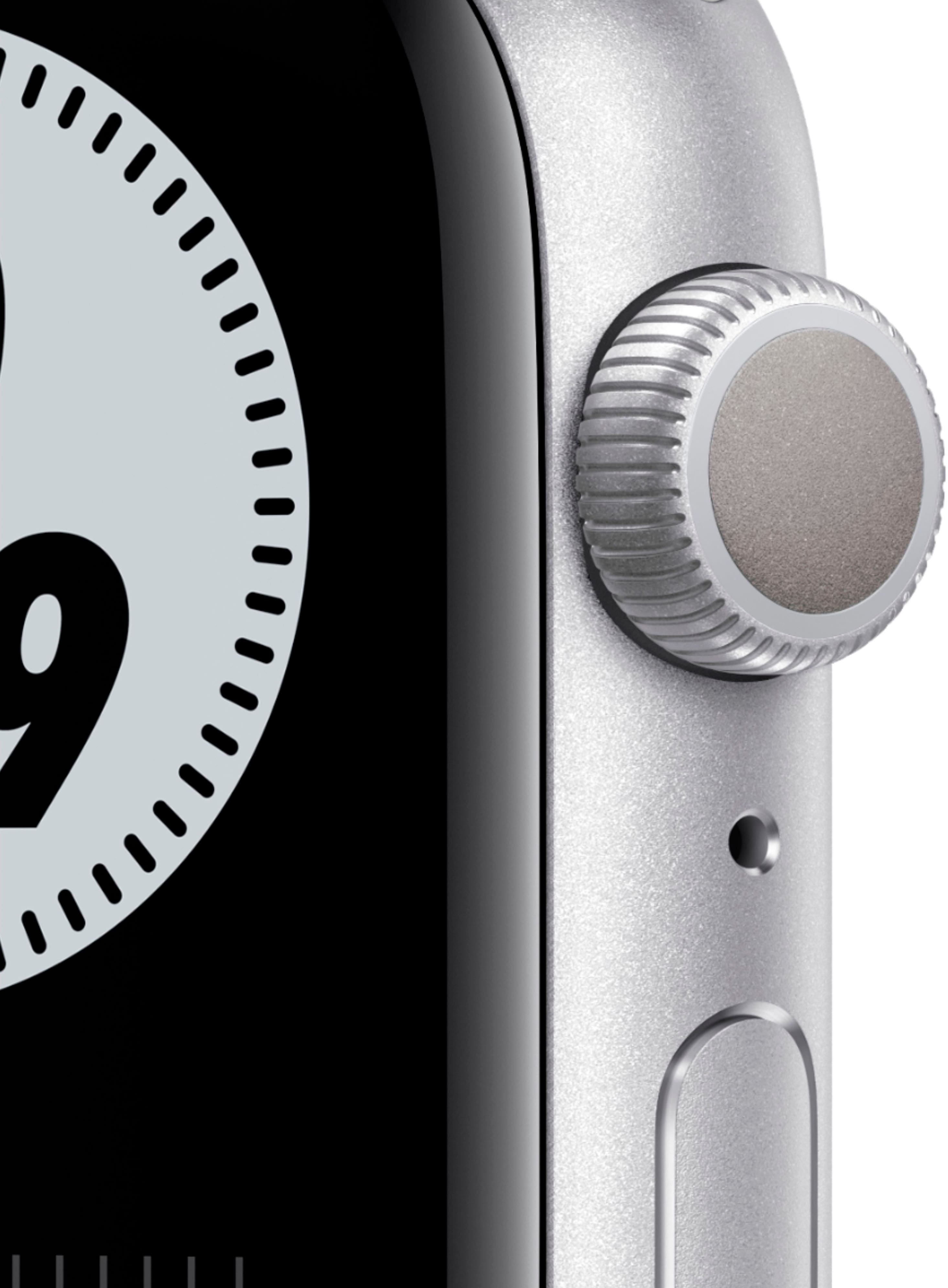 Alt View 11. Apple - Refurbished Apple Watch Nike Series 6 (GPS) 44mm Silver Aluminum Case with Pure Platinum/Black Nike Sport Band.