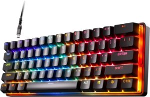 SteelSeries - Apex 9 Mini 60% Wired OptiPoint Adjustable Actuation Switch Gaming Keyboard with RGB Lighting - Black - Front_Zoom
