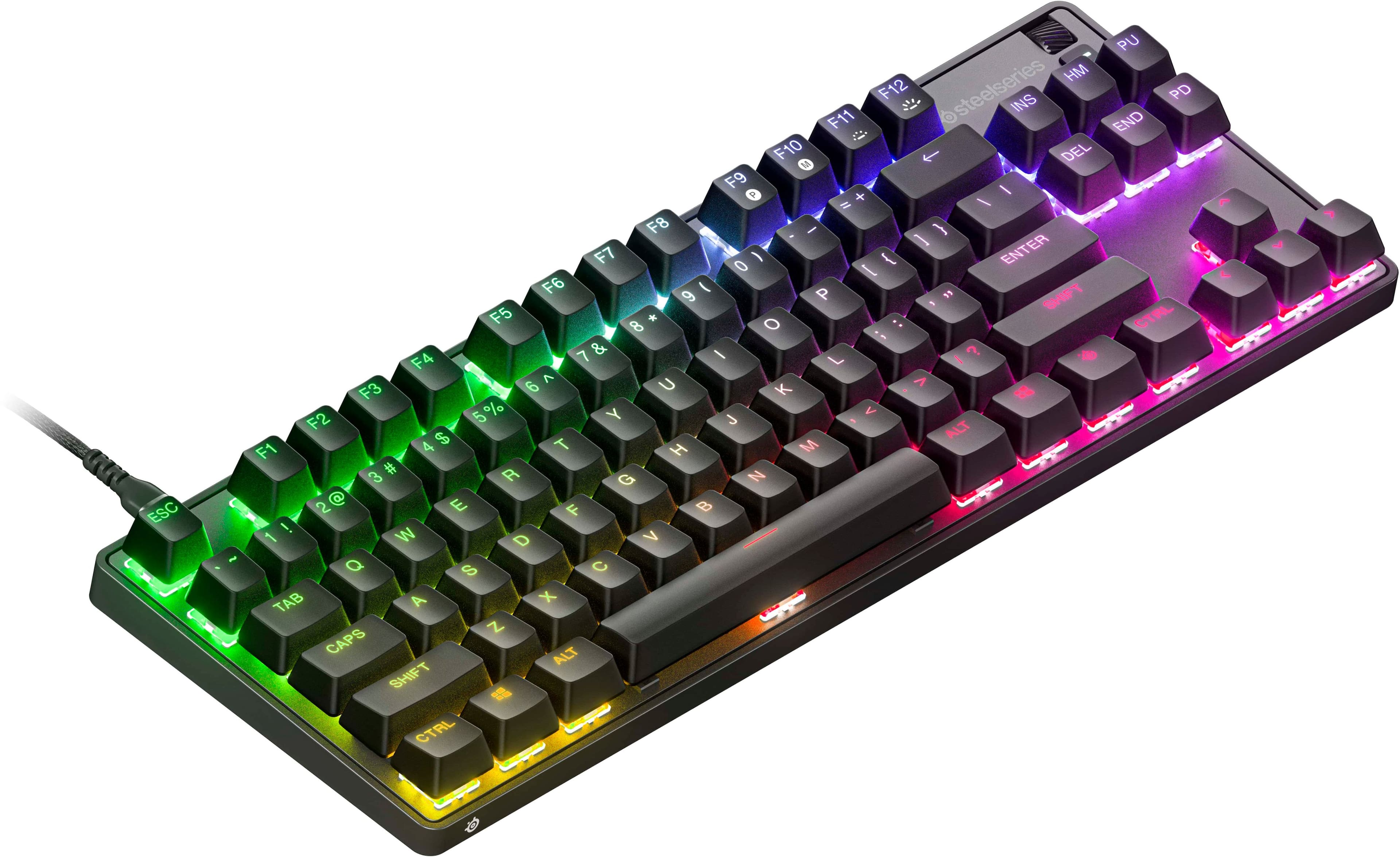 Clavier gaming - azerty - steelseries - apex 9 mini fr - sans pavé numérique  - rétroéclairé - noir 64840 - Conforama