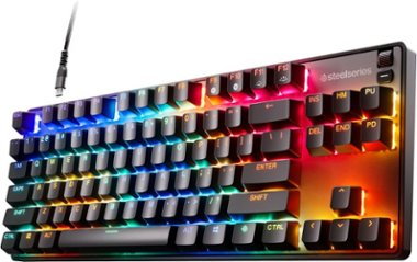 SteelSeries - Apex 9 TKL Wired OptiPoint Adjustable Actuation Switch Gaming Keyboard with RGB Lighting - Black - Front_Zoom