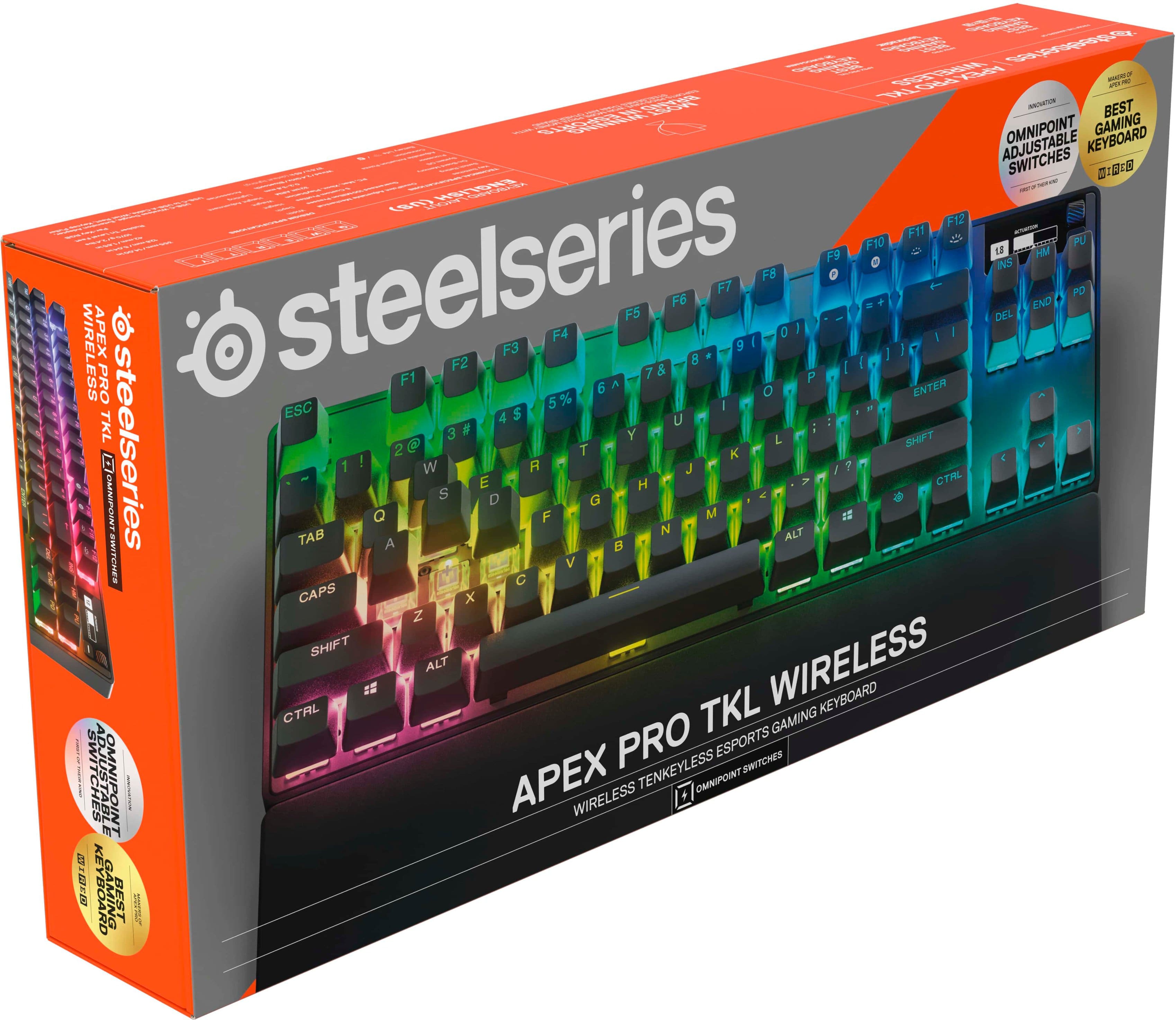 SteelSeries Apex Pro 2023 TKL Wireless Mechanical OmniPoint 2.0 Adjustable  Actuation Switch Gaming Keyboard with RGB Backlighting Black 64865 - Best 