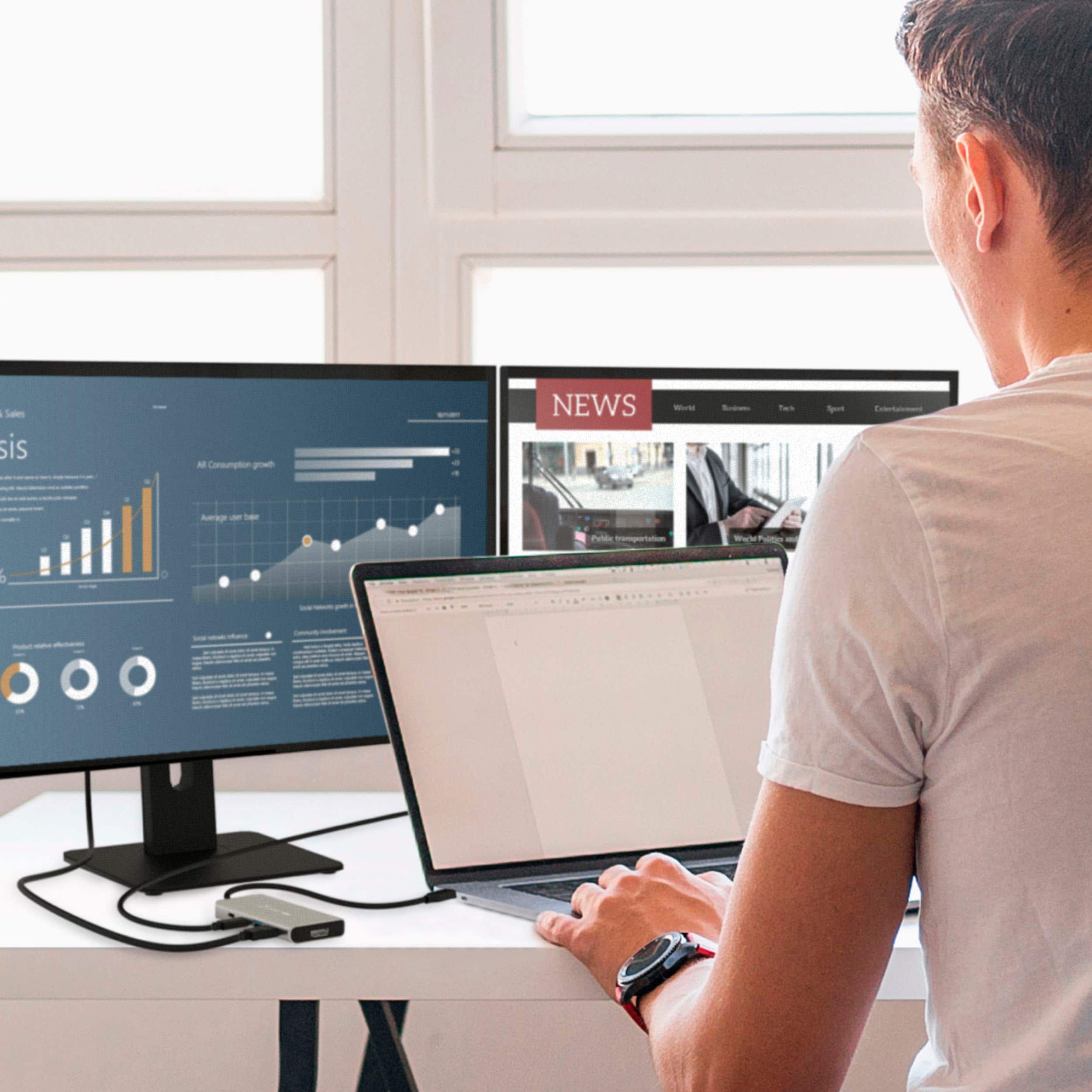 Alt View 12. j5create - USB4 Dual 4K Multi-Port Hub - Space Gray/Black.