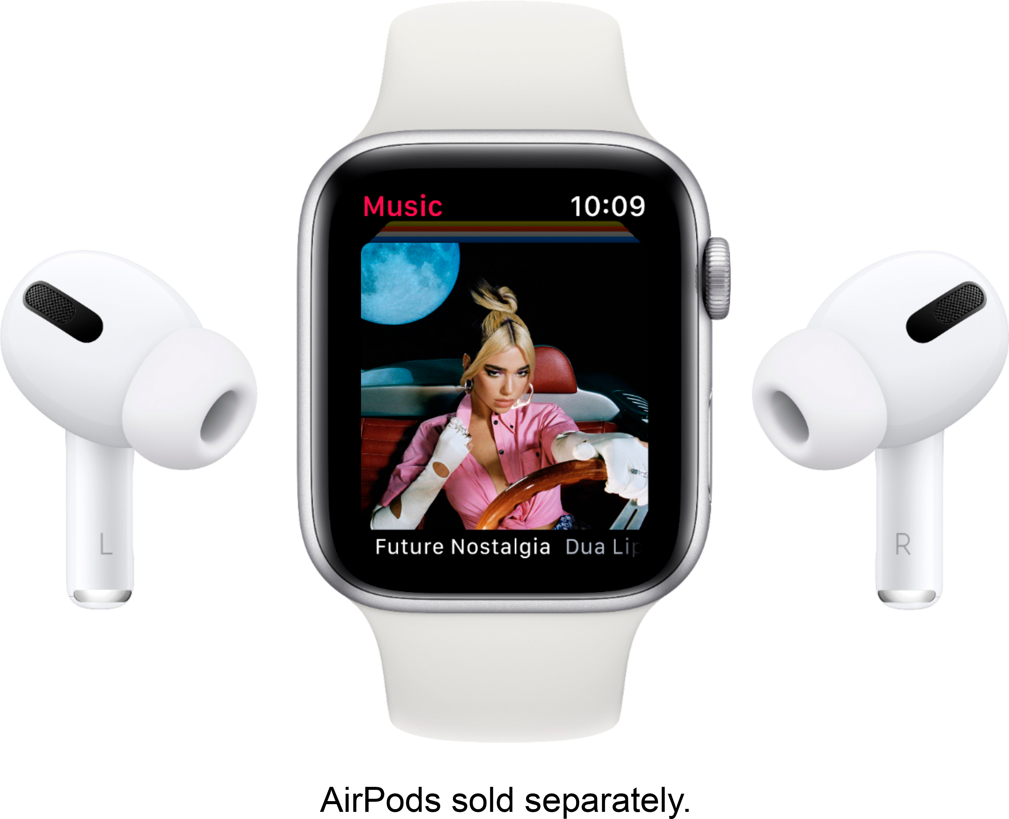 Alt View 16. Apple - Geek Squad Certified Refurbished Apple Watch Series 6 (GPS) 44mm Aluminum Case with White Sport Band - Silver.