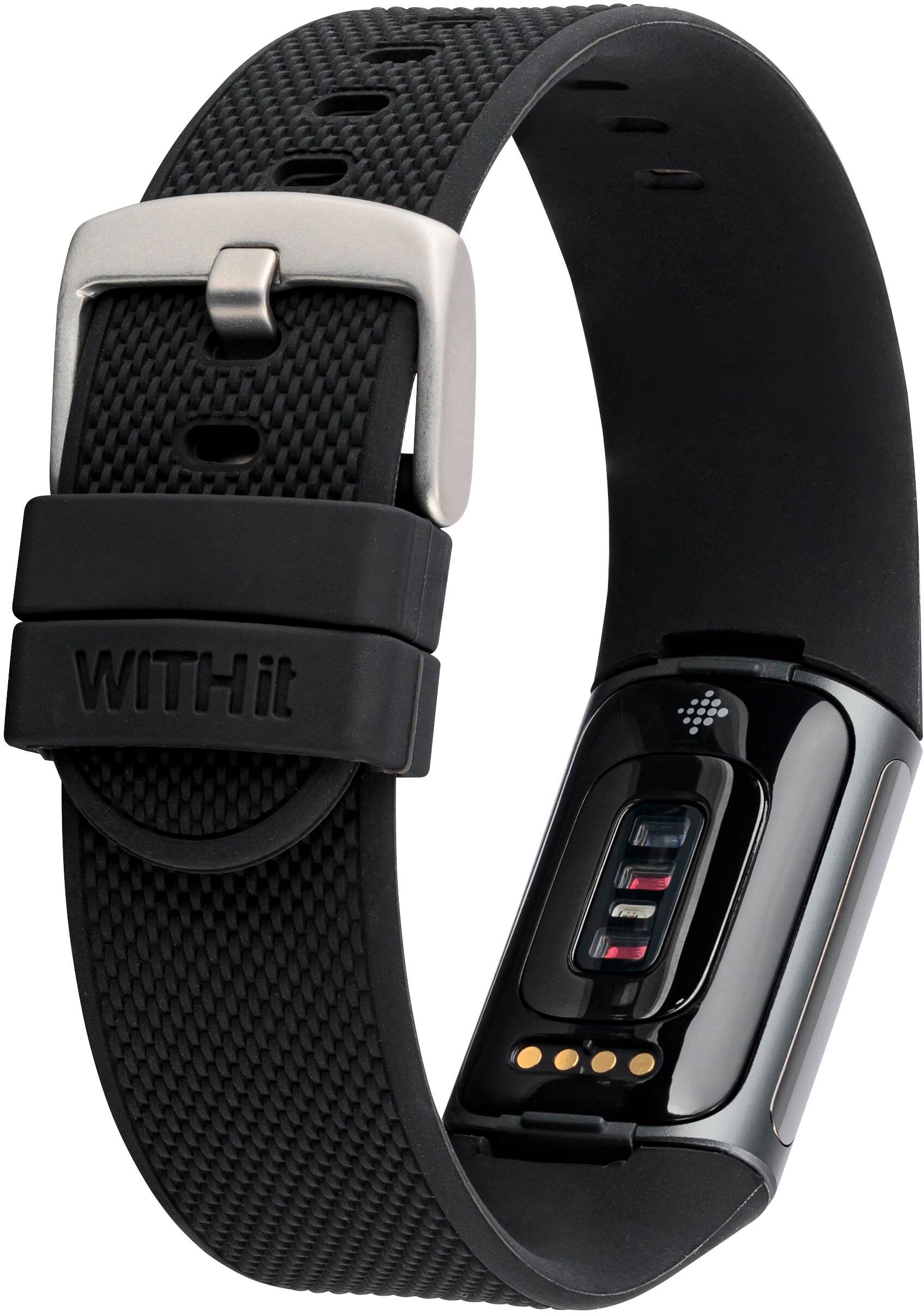 Alt View 15. WITHit - Fitbit Charge 5 & 6 3-pack (black mesh, bluestone sport and black woven) - Woven Black/Bluestone/Black.