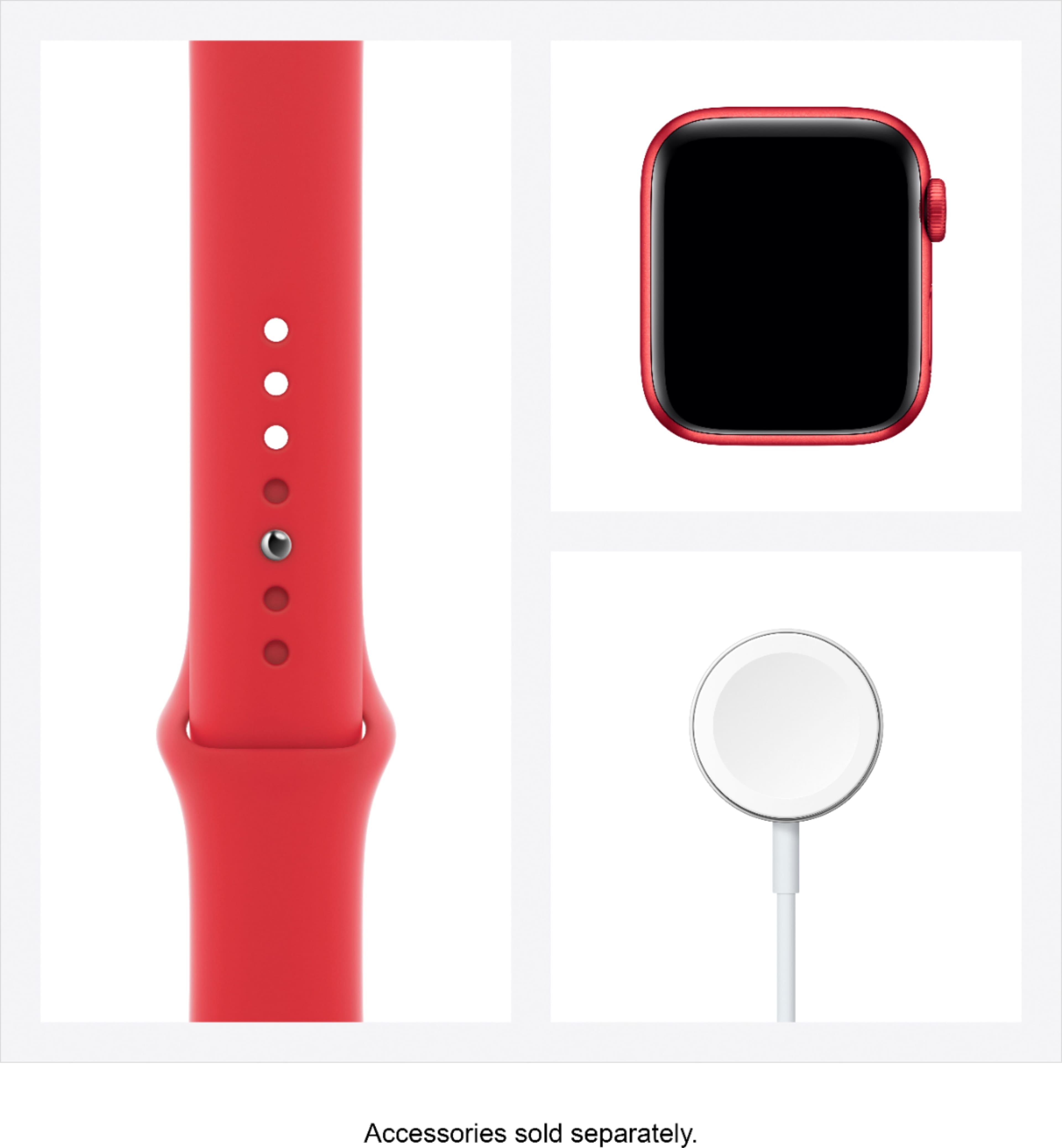 Alt View 15. Apple - Geek Squad Certified Refurbished Apple Watch Series 6 (GPS) 40mm (PRODUCT)RED Aluminum Case with (PRODUCT)RED Sport Band - (PRODUCT)RED.