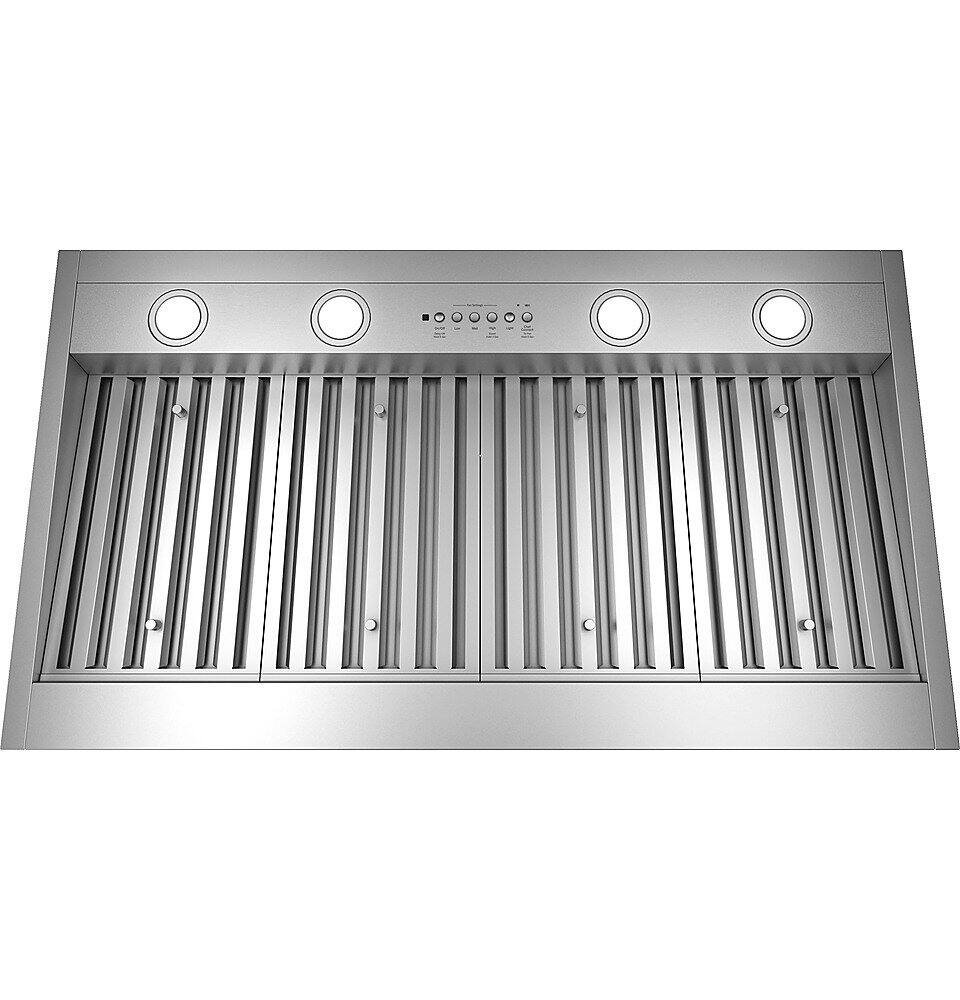 Alt View 12. GE Profile - 42" Externally Vented Custom Hood Insert - Custom Panel ready.